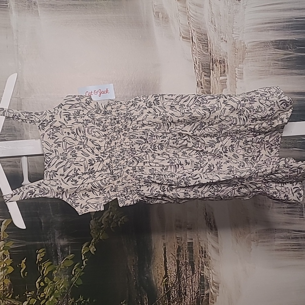 New with tags! Cat & Jack black birds & floral flowy ruffle cut out summer dress